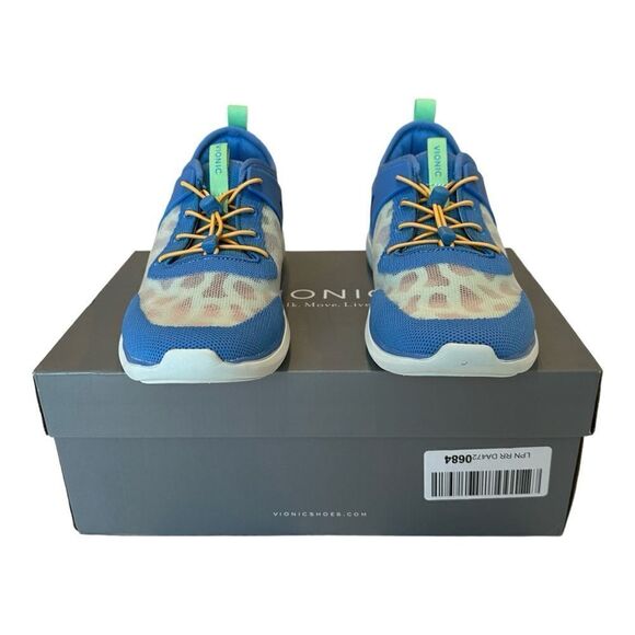 Vionic Amalia Azure Bungee Lace Support Shoe Blue 9 Medium - Picture 4 of 9